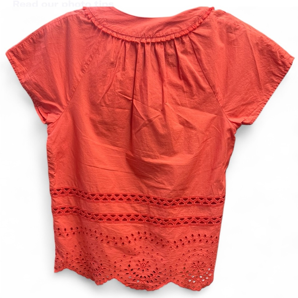 Madewell Angelica Square Neck Eyelet Embroidered Peasant Top Blouse - Picture 2 of 6